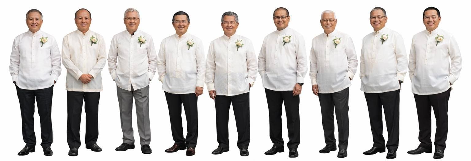 Gentlemen Principal Sponsors — White Barong Tagalog reference