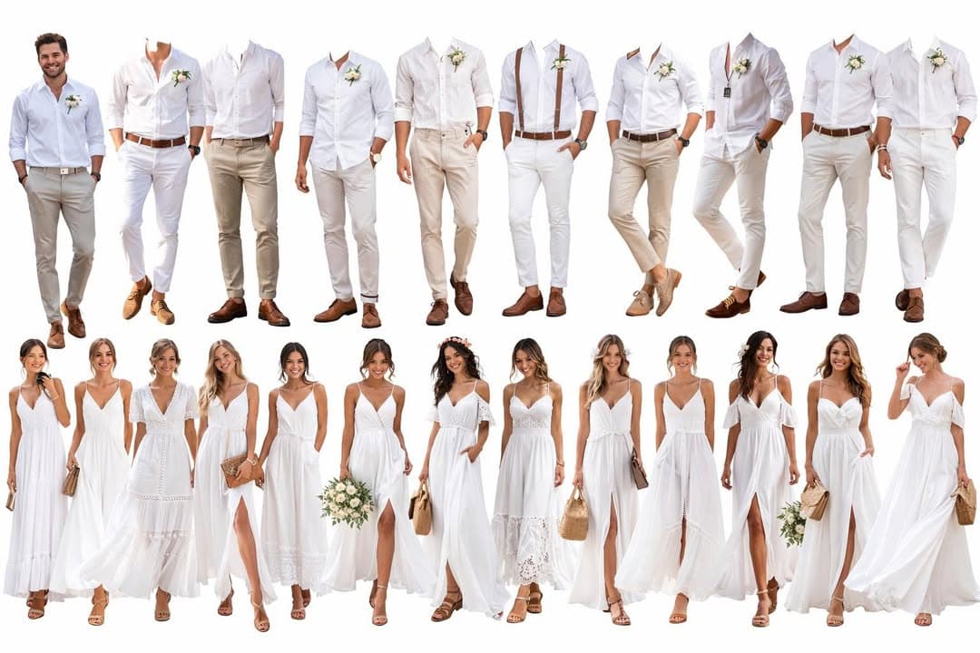 Guest Attire Reference — Elegant white formal wear